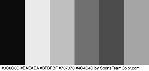 #0C0C0C #EAEAEA #BFBFBF #707070 #4C4C4C #A5A5A5 Colors