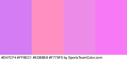 #D47CF4 #FF8EC1 #ED8BE8 #F779F5 Colors