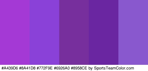 #A439D6 #8A41D8 #772F9E #6926A0 #8958CE Colors