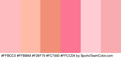 #FFBCC0 #FFBBA8 #F28F79 #FC7693 #FFCCD4 #F9ACAF Colors