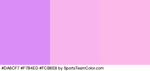 #DA8CF7 #F7B4ED #FCB8E8 Colors