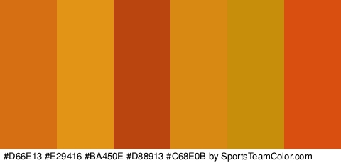 #D66E13 #E29416 #BA450E #D88913 #C68E0B #D84F0F Colors