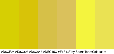 #D6CF04 #D8C308 #D6C048 #DBC15C #F4F43F #EAE252 Colors