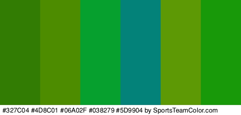 #327C04 #4D8C01 #06A02F #038279 #5D9904 #179909 Colors