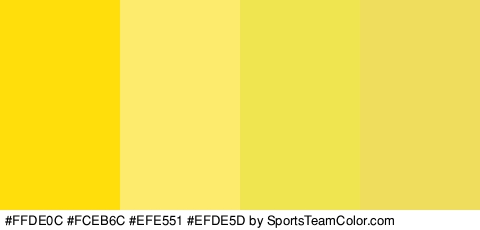 #FFDE0C #FCEB6C #EFE551 #EFDE5D Colors