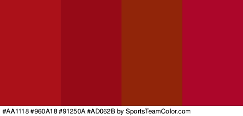 #AA1118 #960A18 #91250A #AD062B Colors