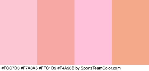 #FCC7D3 #F7A8A5 #FFC1D9 #F4A98B Colors