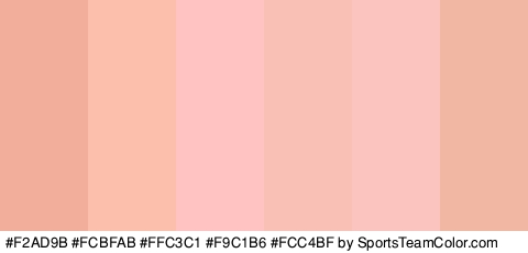 #F2AD9B #FCBFAB #FFC3C1 #F9C1B6 #FCC4BF #F2B7A2 Colors