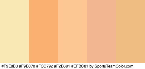 #F9E8B3 #F9B070 #FCC792 #F2B691 #EFBC81 Colors