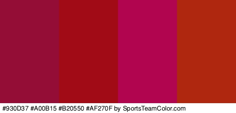 #930D37 #A00B15 #B20550 #AF270F Colors