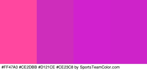 #FF47A0 #CE2DBB #D121CE #CE23C8 Colors