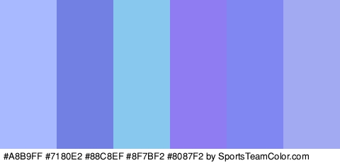 #A8B9FF #7180E2 #88C8EF #8F7BF2 #8087F2 #A2ABF2 Colors