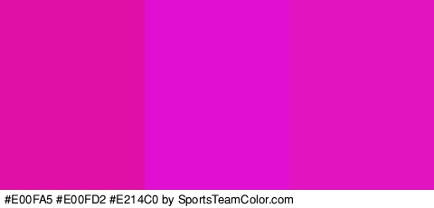 #E00FA5 #E00FD2 #E214C0 Colors