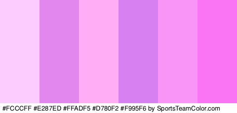 #FCCCFF #E287ED #FFADF5 #D780F2 #F995F6 #F975F3 Colors