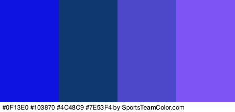 #0F13E0 #103870 #4C48C9 #7E53F4 Colors