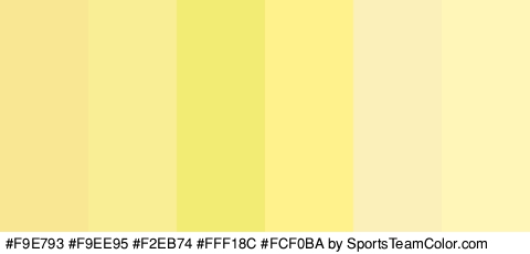 #F9E793 #F9EE95 #F2EB74 #FFF18C #FCF0BA #FFF6B7 Colors