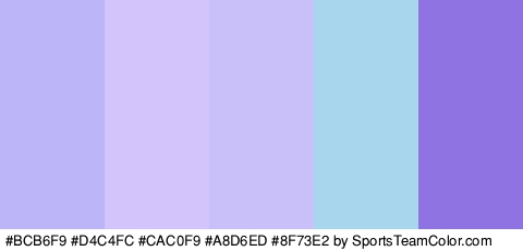 #BCB6F9 #D4C4FC #CAC0F9 #A8D6ED #8F73E2 Colors