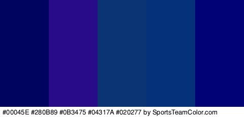 #00045E #280B89 #0B3475 #04317A #020277 Colors