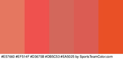 #E57660 #EF514F #D3675B #DB5C53 #EA5025 Colors