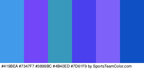 #419BEA #7347F7 #3899BC #4B40ED #7D61F9 #0F51C4 Colors