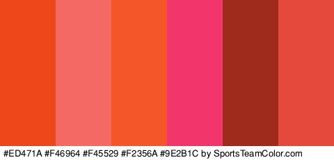 #ED471A #F46964 #F45529 #F2356A #9E2B1C #E5493B Colors