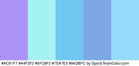 #AC91F7 #A4F2F2 #6FC8F2 #7EA7E5 #94DBFC Colors