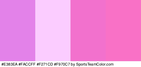 #E383EA #FACCFF #F271CD #F970C7 Colors