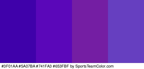 #3F01AA #5A07BA #741FA3 #653FBF Colors