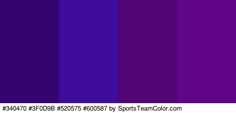 #340470 #3F0D9B #520575 #600587 Colors