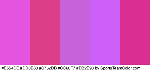 #E554DE #DD3E88 #C762DB #CC60F7 #DB2E93 Colors