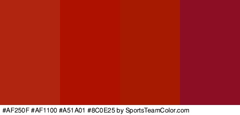 #AF250F #AF1100 #A51A01 #8C0E25 Colors