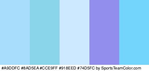 #A9DDFC #8AD5EA #CCE9FF #918EED #74D5FC Colors