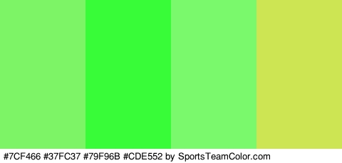 #7CF466 #37FC37 #79F96B #CDE552 Colors