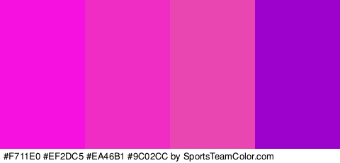 #F711E0 #EF2DC5 #EA46B1 #9C02CC Colors