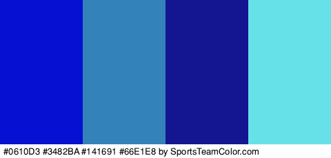 #0610D3 #3482BA #141691 #66E1E8 Colors