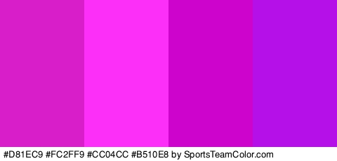 #D81EC9 #FC2FF9 #CC04CC #B510E8 Colors