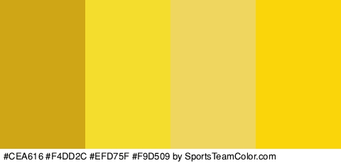 #CEA616 #F4DD2C #EFD75F #F9D509 Colors