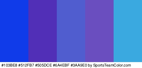 #103BE8 #512FB7 #505DCE #6A4EBF #3AA9E0 Colors