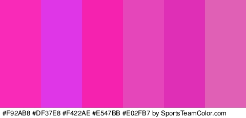 #F92AB8 #DF37E8 #F422AE #E547BB #E02FB7 #E060B5 Colors