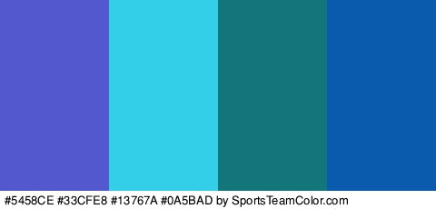 #5458CE #33CFE8 #13767A #0A5BAD Colors