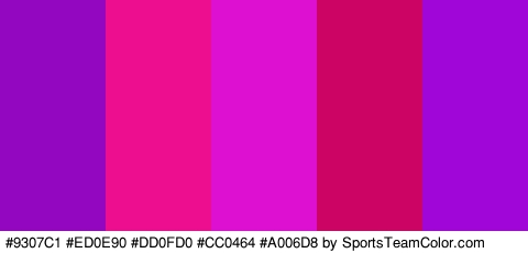 #9307C1 #ED0E90 #DD0FD0 #CC0464 #A006D8 Colors