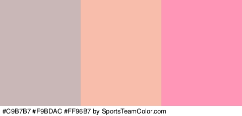 #C9B7B7 #F9BDAC #FF96B7 Colors