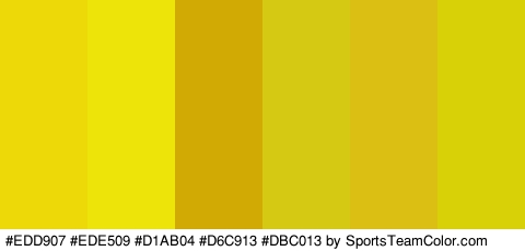 #EDD907 #EDE509 #D1AB04 #D6C913 #DBC013 #D8D108 Colors