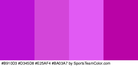 #B910D3 #D345D8 #E25AF4 #BA03A7 Colors