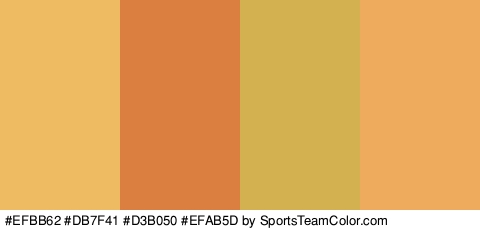 #EFBB62 #DB7F41 #D3B050 #EFAB5D Colors