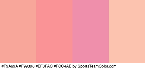 #F9A69A #F99396 #EF8FAC #FCC4AE Colors