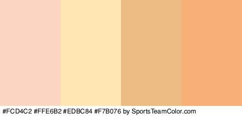 #FCD4C2 #FFE6B2 #EDBC84 #F7B076 Colors