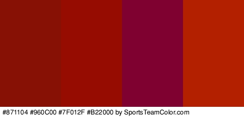 #871104 #960C00 #7F012F #B22000 Colors