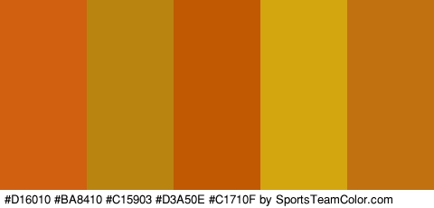 #D16010 #BA8410 #C15903 #D3A50E #C1710F Colors