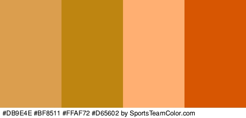 #DB9E4E #BF8511 #FFAF72 #D65602 Colors